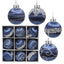 Painted foam Christmas ball ornament set displayed as Christmas tree decorations with festive colors