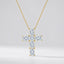 Elegant 925 sterling silver necklace with sparkling CZ cross pendant on adjustable gold chain, faith jewelry