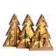 Wooden triangle Christmas ornament with glowing lights featuring Santa Claus design for holiday decorating