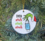 Christmas ceramic ornament with festive holiday design for Christian home decor