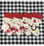 Festive cross Christmas stocking decoration in rich red velvet fabric
