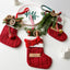 Knitted snowman Christmas stocking with festive charm for holiday decor