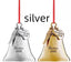 Silver square bell pendant with geometric shape for festive occasions