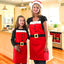 Festive red Merry Christmas kitchen apron for holiday baking