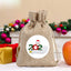 Brown Christmas candy sack with rustic fabric texture for holiday celebrations