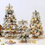 Gold flocked mini Christmas tree for Christian home decor