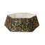 Sequin Christmas tree skirt in gold with shimmering surface for holiday display