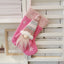 Festive red and white Christmas stocking ornament with flannel for holiday joy