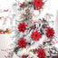 Double-layer gold Christmas flower ornament on dark background