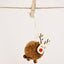 Elk and Christmas tree cloth pendant in warm holiday tones