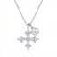 925 Sterling silver cross pendant necklace with sparkling cubic zirconia stones and white pearl charm