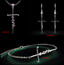 Silver-tone Jesus cross pendant necklace on delicate chain for women