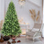 Beautiful green Christmas tree with branches ready for holiday decoration