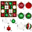 Painted Christmas ornament balls in gift box for festive home decor