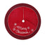 Black and red plaid Christmas tree skirt with classic edging around the tree base for festive holiday display