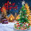 Multicolored Christmas tree building set with LED lights and 24 countdown boxes