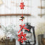 Red polka dot wooden angel pendant with holiday charm