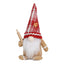 Set of two faceless elderly knitted doll Christmas ornaments displayed together
