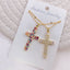 Gold Jesus Cross pendant necklace with delicate chain - Christian jewelry