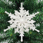 White 3D snowflake Christmas ornament with crystalline design for your tree
