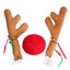 Khaki flannel Christmas antlers car ornament hanging decor for Christian holiday