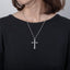 Simple silver cross pendant necklace for women