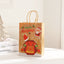 Festive kraft paper gift bag with elk and snowflake design for Christmas celebrations