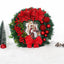 Jesus Christmas wreath with sacred figure in red, festive holiday decoration for home