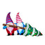 Christmas inflatable decoration standing in snowy yard for holiday display