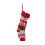 Festive red and green Christmas socks displayed as holiday home decor accent