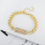 Jesus rose copper chain bracelet with electroplated finish