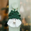 Hand-woven cotton Christmas tree pendant in red and green colors