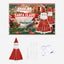 Lighted Santa Claus yard decoration standing in a snowy garden with warm glow, festive Christmas spirit, holiday decor