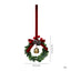 Christmas bell garland pendant with pine cones and green leaves hanging decoratively