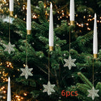 Red crystal ball Christmas pendants with soft glow lighting