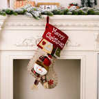 Christmas elk motif cloth stocking pendant with cheerful details