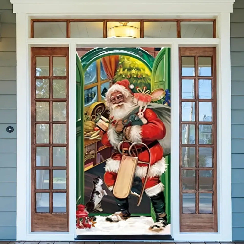 Christmas Door Curtain Hanging Decoration - Christian Home Decor