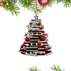Modern art Christmas tree pendant with clean lines and geometric elements