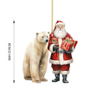 Cartoon polar bear pendant in winter scene