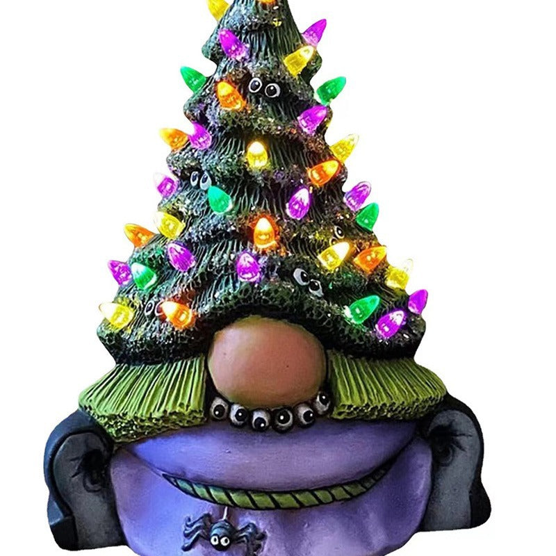 Festive cartoon Christmas tree ornament for mantle or shelf display