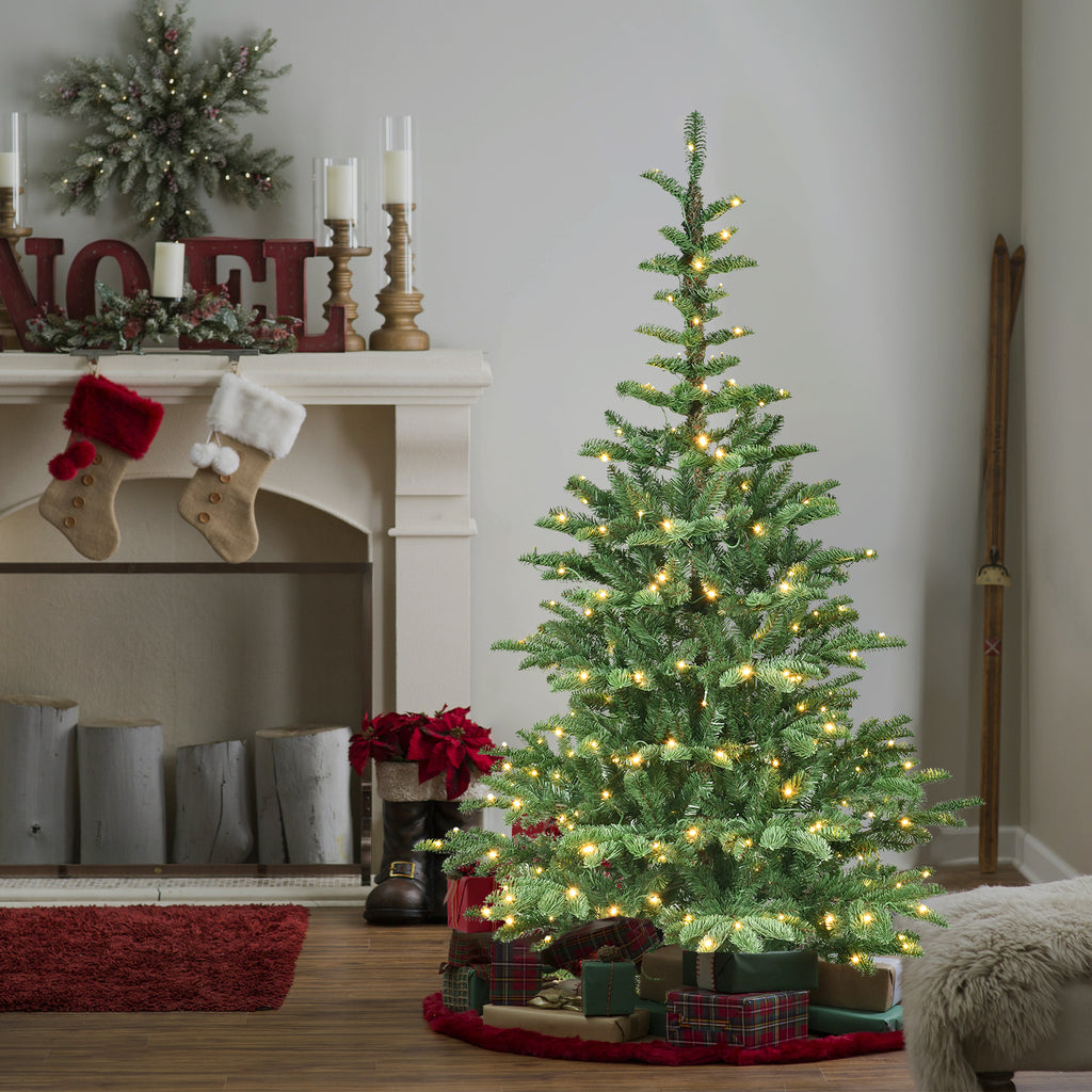 Christmas tree in cozy home setting for holiday ambiance