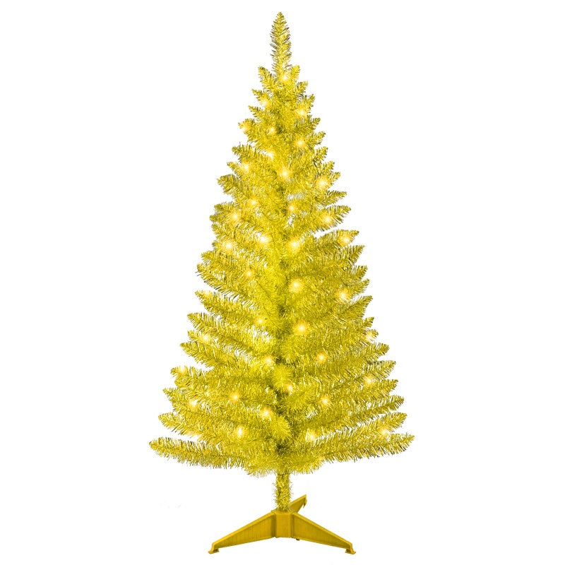 4ft golden Christmas tree with 122 tips and 50 UL lights displayed in a festive room setting Main image