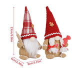 Knitted elderly Christmas ornament in women's dwarf variant on white background