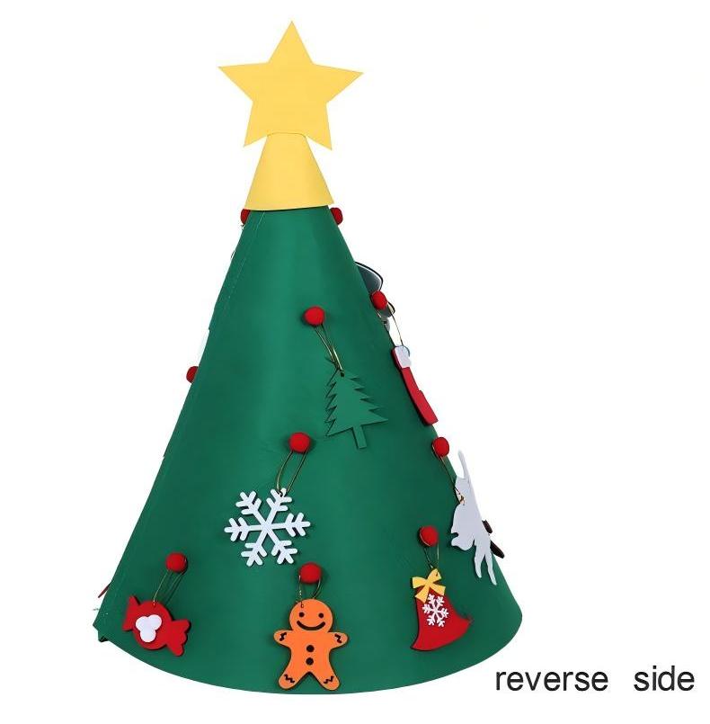 Felt Christmas decor items laid out showing various holiday designs