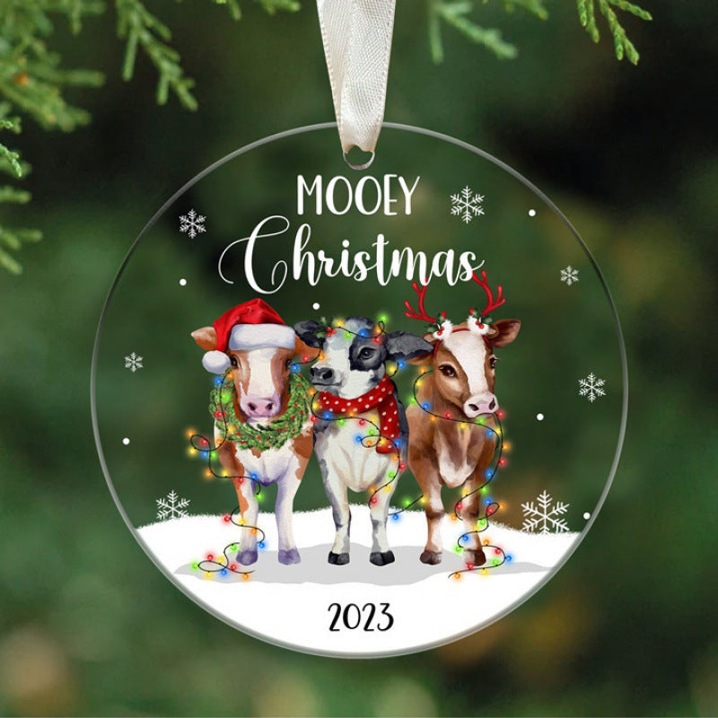 Acrylic Christmas tree pendant in festive colors for holiday faith wear
