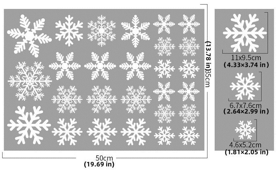 Snowflake window decorations showcasing elegant white crystalline designs
