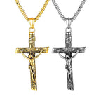 Golden style Jesus cross pendant necklace for men
