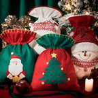 Holiday gift bag with charming Christmas snowman pattern