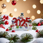Festive snowman pendant detail view