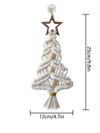 Hand-woven cotton Christmas ornament in elegant silver color